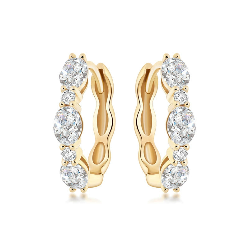 LIGHT MARK/Little White Light 18K Gold Diamond Earrings Simple and Versatile Women's Earrings Gift