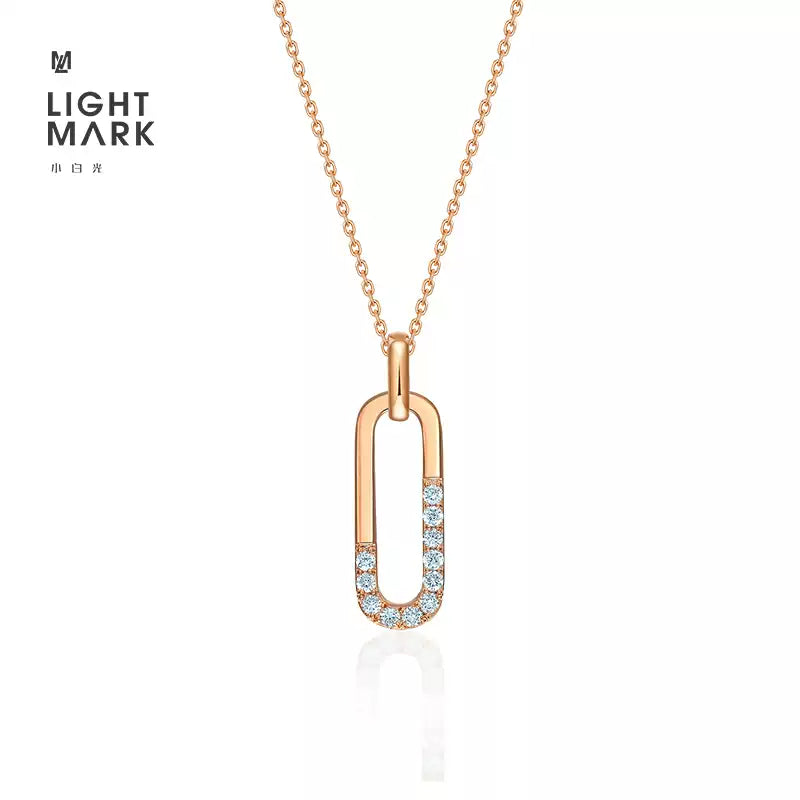 LIGHT MARK/Little White Light 18K Gold Diamond Necklace Fashion Exquisite Set Chain Gift Pendant Female