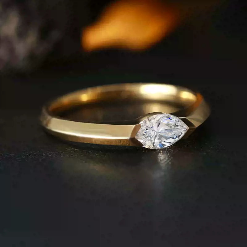 LIGHT MARK/Little White Light [Cultivation] Eye of Venus Cultivated Diamond Ring Horse Eye Diamond 925 Silver