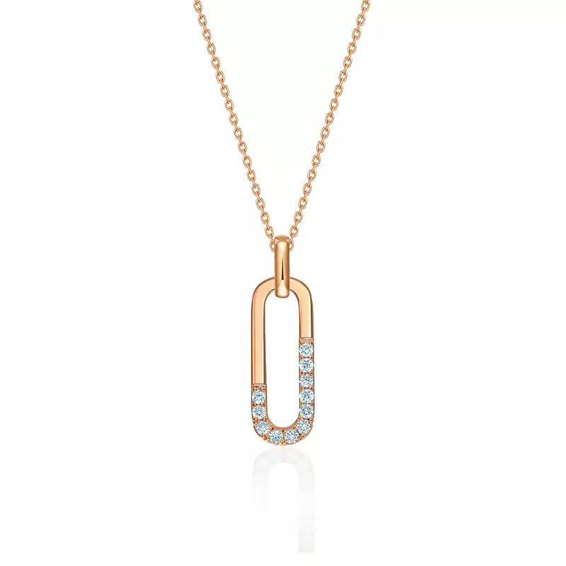 LIGHT MARK/Little White Light 18K Gold Diamond Necklace Fashion Exquisite Set Chain Gift Pendant Female