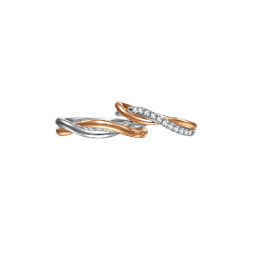 LIGHT MARK/Little White Light Mobius 18K Gold Diamond Couple Ring