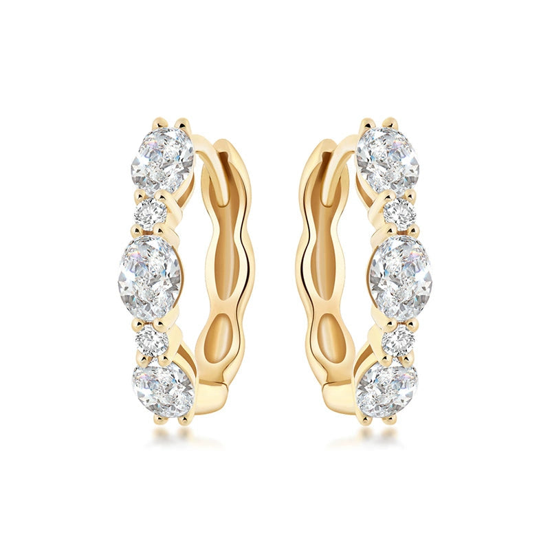 LIGHT MARK/Little White Light 18K Gold Diamond Earrings Simple and Versatile Women's Earrings Gift