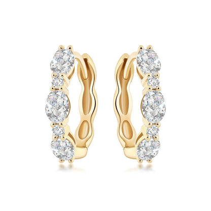 LIGHT MARK/Little White Light 18K Gold Diamond Earrings Simple and Versatile Women's Earrings Gift