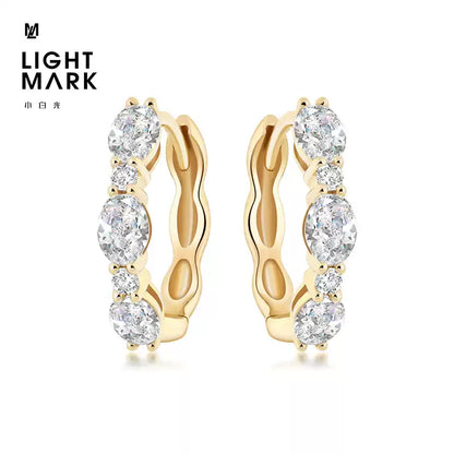 LIGHT MARK/Little White Light 18K Gold Diamond Earrings Simple and Versatile Women's Earrings Gift