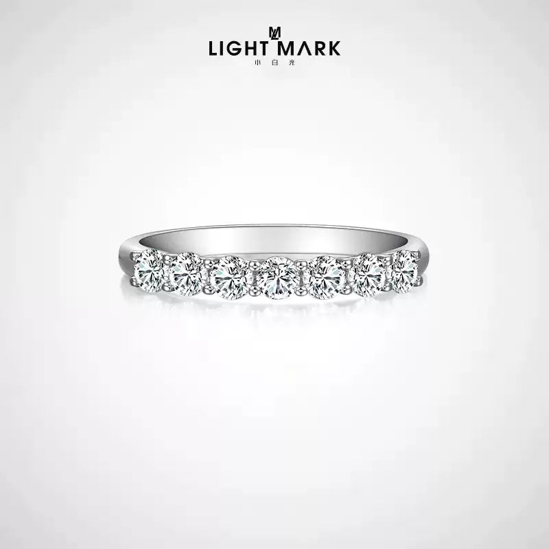 LightMark small white light 18K gold diamond ring stacking ring tail ring guard ring inlaid custom diamond ring female