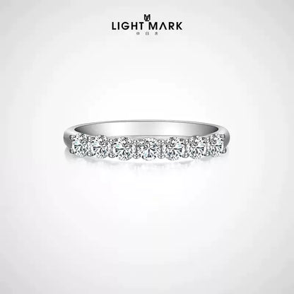 LightMark small white light 18K gold diamond ring stacking ring tail ring guard ring inlaid custom diamond ring female