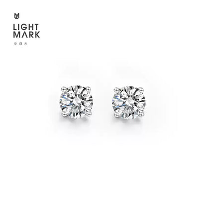 LIGHTMARK/Little White Light TheDay 18K Classic Six-claw Cultured Diamond Earrings Four-claw Earrings Female Gift