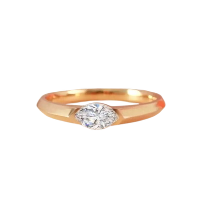 LIGHT MARK/Little White Light [Cultivation] Eye of Venus Cultivated Diamond Ring Horse Eye Diamond 925 Silver