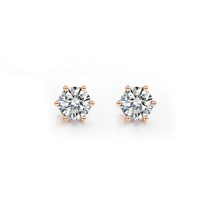 LIGHTMARK/Little White Light TheDay 18K Classic Six-claw Cultured Diamond Earrings Four-claw Earrings Female Gift