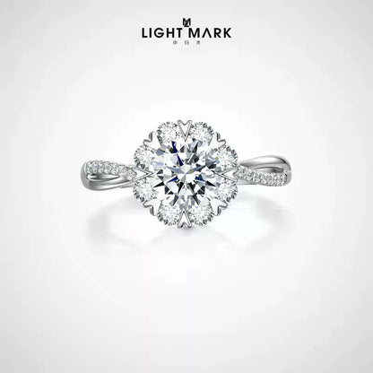 LIGHT MARK/Little White Light Promise 18k Gold Diamond Ring Female Proposal Wedding Diamond Ring