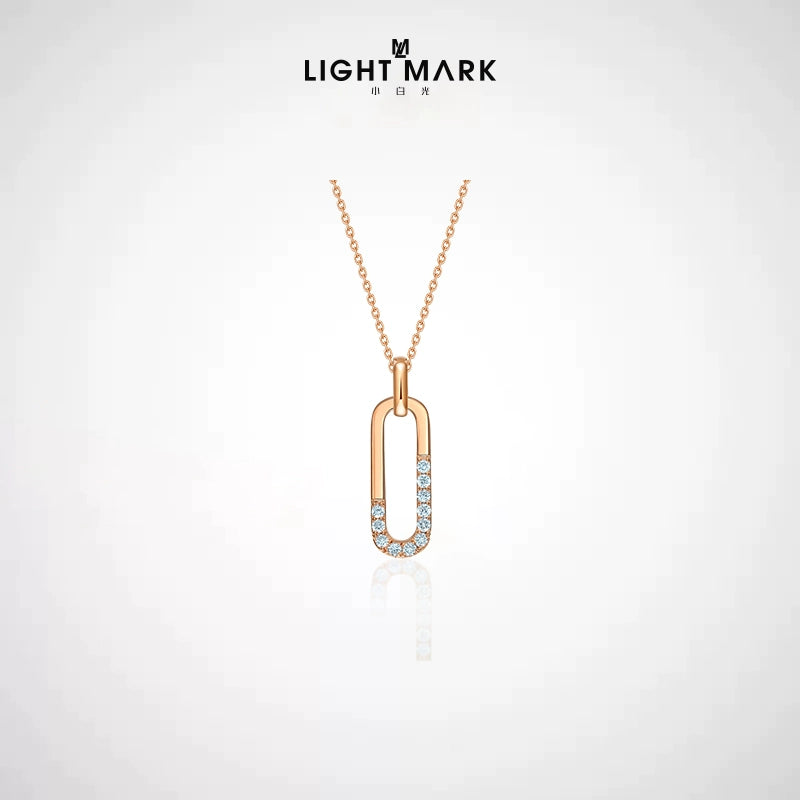 LIGHT MARK/Little White Light 18K Gold Diamond Necklace Fashion Exquisite Set Chain Gift Pendant Female