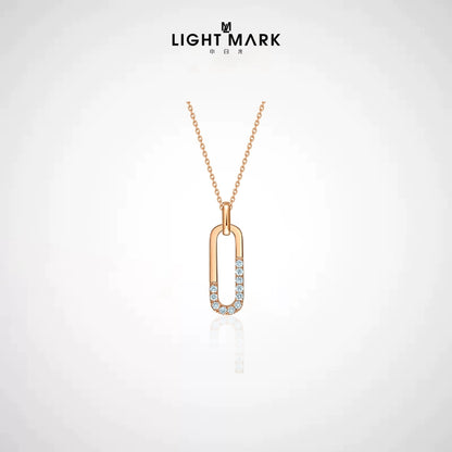 LIGHT MARK/Little White Light 18K Gold Diamond Necklace Fashion Exquisite Set Chain Gift Pendant Female