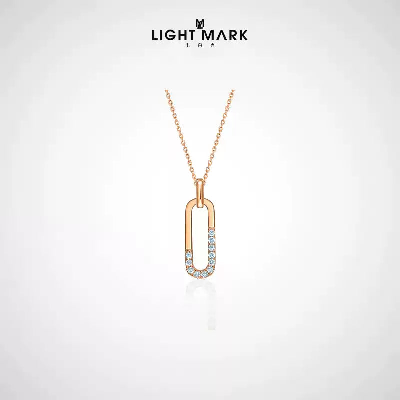 LIGHT MARK/Little White Light 18K Gold Diamond Necklace Fashion Exquisite Set Chain Gift Pendant Female