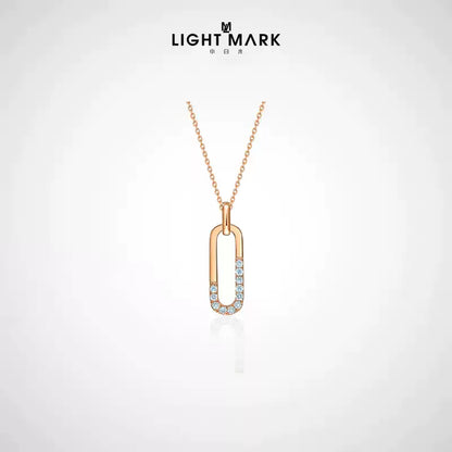 LIGHT MARK/Little White Light 18K Gold Diamond Necklace Fashion Exquisite Set Chain Gift Pendant Female